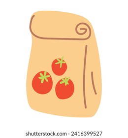 Hand drawn packet of seeds. Flat cartoon vector illustration