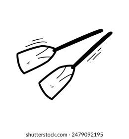 Hand Drawn Paddle Illustration. Doodle Vector. Isolated on White Background - EPS 10 Vector