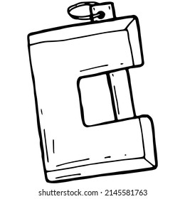 hand drawn padlock in doodle style
