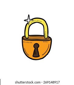 hand drawn padlock icon