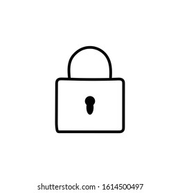 Hand Drawn Padlock Icon Vector