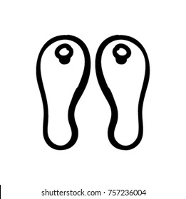 Hand Drawn Paduka Slipper Icon. Isolated on White. Vector illustration.