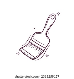 Hand Drawn Paint Brush. Doodle Vector Sketch Illustration