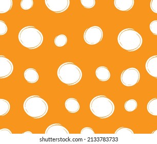 hand drawn paint brush polka dot seamless pattern