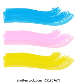 Hand Drawn Paint Brush Stroke On White Background. Grunge. Vector
