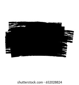 Hand Drawn Paint Brush Stroke Isolated On White Background. Black Grunge. Vector