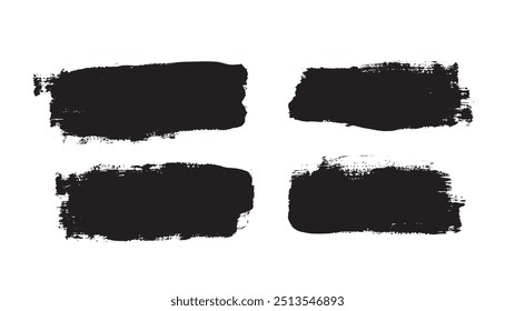 Juego de trazos de pincel de pintura dibujado a mano. Concepto de diseño y Elementos gráficos Vector