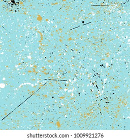 Hand drawn paint color splashes textures on blue background. Abstract background vector illustration. Grunge background. Grunge effect