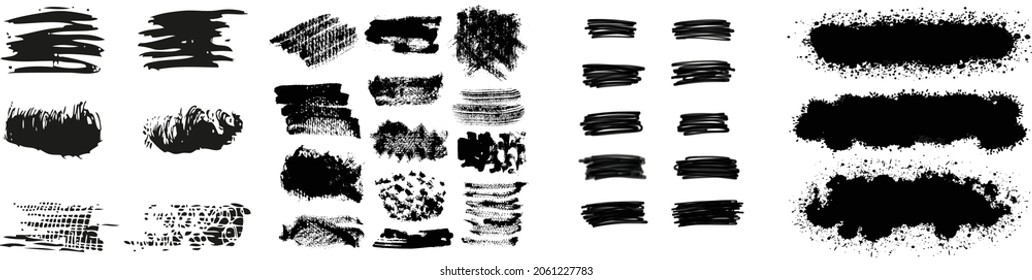 Hand drawn paint grunge brush strokes, Vector black paint, ink brush stroke, brush