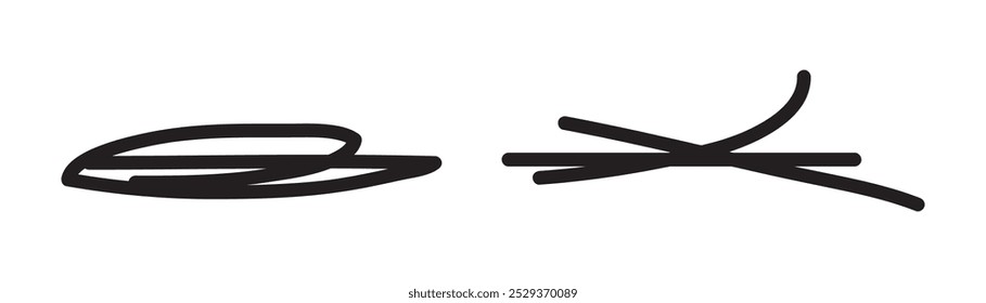 Hand drawn paint, pen, line brush sketch marker underline shape vector icon.