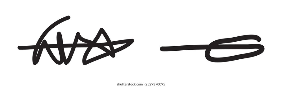 Hand drawn paint, pen, line brush sketch marker underline shape vector icon.