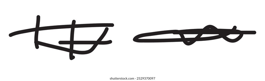 Hand drawn paint, pen, line brush sketch marker underline shape vector icon.