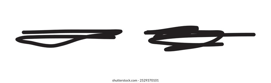 Dibujado a mano pintura, pluma, línea de pincel marcador de boceto subrayar forma icono de Vector.