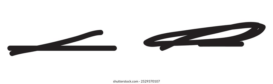 Handgezeichnete Farbe, Stift, Linie Pinsel Skizze Marker Unterstreichung Form Vektorsymbol.