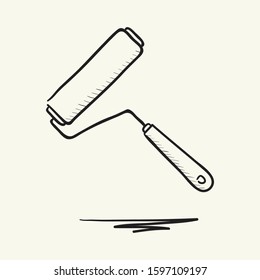 Hand drawn Paint roller illustration