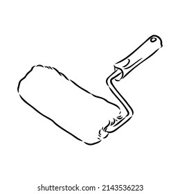 Hand drawn Paint roller illustration paint roller vector