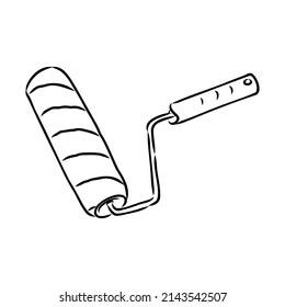 Hand drawn Paint roller illustration paint roller vector