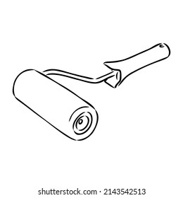 Hand drawn Paint roller illustration paint roller vector