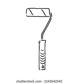 Hand drawn Paint roller illustration paint roller vector