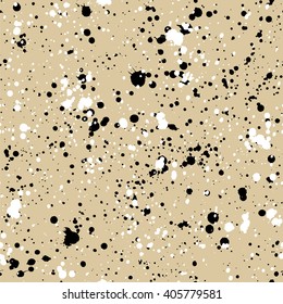Hand drawn paint splashes textures, vector seamless pattern