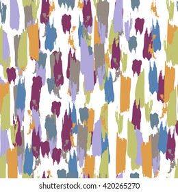Hand drawn paint strokes seamless vector pattern
