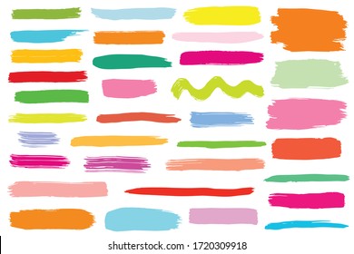 trazos de pintura dibujados a mano, conjunto de texturas vectoriales