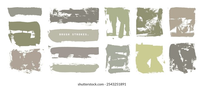 Conjunto de superposición de textura de pintura dibujado a mano. Elemento gráfico de superposición de pintura Abstractas.