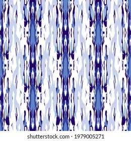 Hand Drawn, Paint Texture. Shibori Ornament. Modern Abstract, Endless Repeat Painting.  Blue Cyan Summer Native Traditional Cloth.  Organic Medallion Shibori Texture.