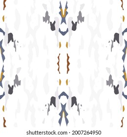 Hand Drawn, Paint Texture. Shibori Seamless Pattern. Traditional Graphic Hand Drawn Painted.  Gray Yellow Ancient Old Summer Canvas.  Woven Organic Tie dye Surface.
