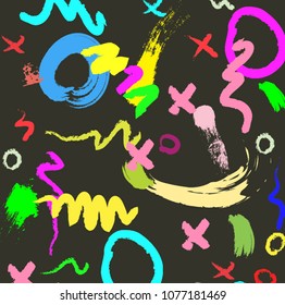 Hand drawn paintbrush background. abstract colorful brush strokes pattern for your design. creative background for print, textile, wear, magazines, card, flyers design. colorful bright colorful