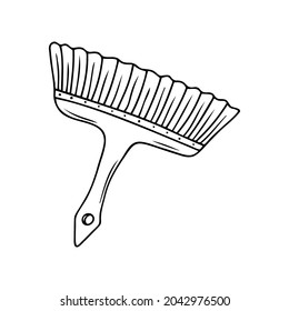 Hand drawn paintbrush isolated on a white background. Doodle, simple outline illustration. It can be used for decoration of textile, paper.