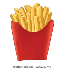 handgezeichnete Pommes frites Illustration