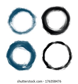 Hand drawn painted grunge circles illustration, vector design elements. Template for your design