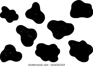Hand drawn painted marker brush shapes black masks. Universal design for wrapping, flyers, cards and branding 