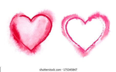 corazones rojos pintados a mano