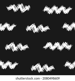 conjunto de patrones geométricos impecables dibujados a mano. Ilustración vectorial zigzag. blanco negro.