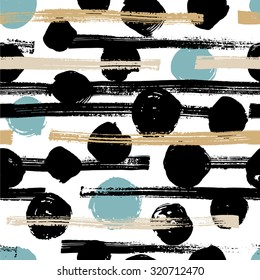 Hand drawn painted seamless geometric pattern for different kind prints and design.