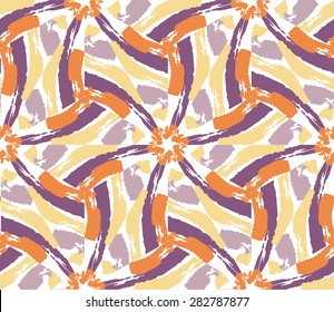 Hand drawn painted seamless pattern. Vector illustration for tribal design. Ethnic motif. Stripe line. For invitation, web, textile, wallpaper, wrapping paper.