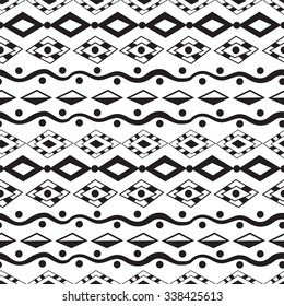 Hand drawn painted seamless pattern tribal background