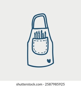 hand drawn painting apron doodle vector illustration