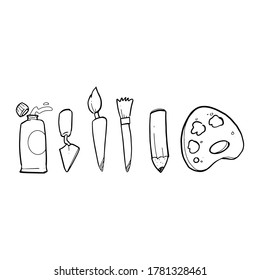 hand drawn of painting brush