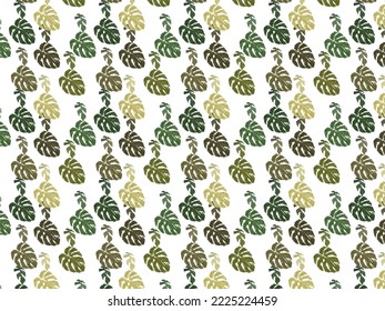 
hand drawn painting style pattern popular exotic plants eps.10