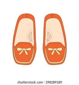Hand drawn pair of kids shoes. It can be used for decorating of invitations, greeting cards, decoration for bags, t-shirt, cover.