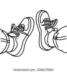 Hand drawn pair of shoes,vector illustration eps10