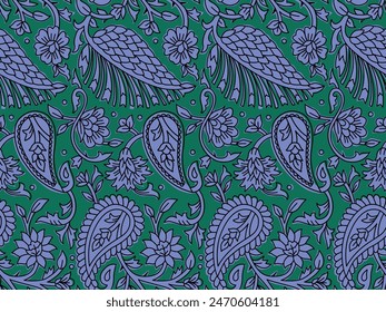 HAND DRAWN PAISLEY FLORAL JAIPUR PRINTS SEAMLESS PRINT DIGITAL PATTERN WITH VECTOR FILE