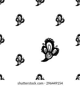 Hand Drawn paisley and mehendi graphic black line lace bud decoration items on white background. Set of isolated floral wedding decorative elements. Chess grid order