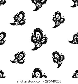 Hand Drawn paisley and mehendi graphic black line lace bud decoration items on white background. Set of isolated floral wedding decorative elements. Chess grid order