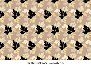 Palma desenhada à mão padrão de folha sem costura ilustração bonito Geometric plantas orgânicas formas, hexágono, flor, árvore, fundo