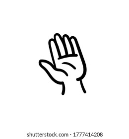 Hand drawn palm. Simple vector icon