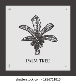 Logotipo de palmera dibujado a mano